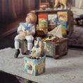 Load image into Gallery viewer, Le Coffre d’Emilie France Antique Style Nursery Toy Teddy Bear Jack-in-the-Box 1:12