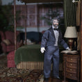 Load image into Gallery viewer, Clay Poseable Victorian Gentleman Dollhouse Doll in Silk Tailcoat