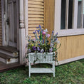 Load image into Gallery viewer, Victorian Wicker Planter Stand with Spring Flowers, Bluebells & Ivy
