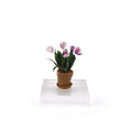 Load image into Gallery viewer, Striped Purple & White Rembrandt Tulips in Terracotta Pot Miniature Dollhouse