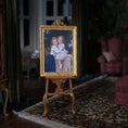 Load image into Gallery viewer, Miniature "Two Sisters" Oil Painting Gold-Leafed Frame by Betsey Bradley