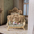 Load image into Gallery viewer, Signed Painted Art Nouveau Toile Gossip Bench, Doll & Dessert Vignette