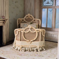 Load image into Gallery viewer, Silk Dressed June Clinkscales Louis XVI Carved Wood & Cane Queen Bed