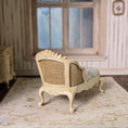 Load image into Gallery viewer, Louis XVI Caned Chaise Lounge Green Toile Silk Sofa for Dollhouse