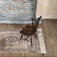 Load image into Gallery viewer, Hand Carved Detailed Sack-Back Windsor Armchair Miniature Dollhouse