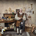 Load image into Gallery viewer, Old Wizard or Scholar Marionette Puppet by Loretta Kasza Miniature Dollhouse
