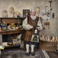 Load image into Gallery viewer, Debbie Dixon-Paver Blonde Tudor Lady Marionette Black Gown 1:12