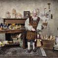 Load image into Gallery viewer, Debbie Dixon-Paver Blonde Tudor Lady Marionette Burgundy Velvet Gown 1:12
