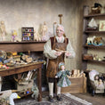 Load image into Gallery viewer, 1:12 Tudor Queen Marionette Puppet Green Gown by Loretta Kasza