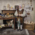 Load image into Gallery viewer, 1:12 Tudor Queen Marionette Puppet Green Gown by Loretta Kasza