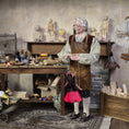 Load image into Gallery viewer, 1:12 Tudor Princess Marionette Puppet Pink & Yellow Gown by Loretta Kasza