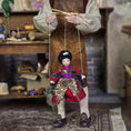Load image into Gallery viewer, Japanese Geisha in Red Kimono Marionette Puppet Doll by Loretta Kasza