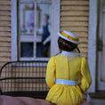 Load image into Gallery viewer, Beautiful Seated Young Lady in Yellow Dress OOAK Artisan Dollhouse Doll