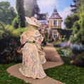 Load image into Gallery viewer, Victorian Lady with Lilac Parasol Basket Flower Seller Doll by Barbara Johnson