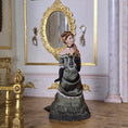 Load image into Gallery viewer, Dollhouse Doll Lady in Dark Gray Silk Evening Gown by Debbie Dixon-Paver