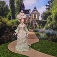 Load image into Gallery viewer, Loretta Kasza Victorian Green Silk Afternoon Garden Gown Lady Porcelain Dollhouse Doll