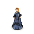 Load image into Gallery viewer, Loretta Kasza Victorian Lady Dollhouse Doll in Blue Silk Gown Black Lace, Porcelain