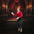 Load image into Gallery viewer, Julie Campbell Mature Redhead Lady Dollhouse Doll in Red & Black Ensemble, Poseable