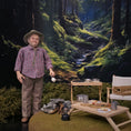 Load image into Gallery viewer, Sharon Cariola Camper Gentleman Dad Older Man Doll with Marshmallow Stick, Clay