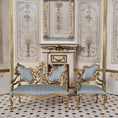 Load image into Gallery viewer, Vintage Bespaq Lyre Music Room Sofa & Chair Set Dollhouse Miniature 1:12 Gold