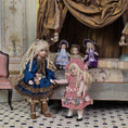 Load image into Gallery viewer, Tina Richardson Blonde Porcelain Little Girl Doll in Floral Pink Crochet Dress
