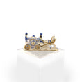Load image into Gallery viewer, Sandy Turner Keramos Ceramics Gilt Delft Clock Carriage Austria 1:12 Scale