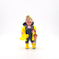 Load image into Gallery viewer, Irina Martin Blonde Little Girl Dollhouse Doll in Raincoat with Umbrella