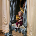 Load image into Gallery viewer, Irina Martin Seated Young Little Girl Dollhouse Doll with Her Teddy Bear