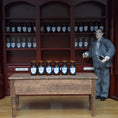 Load image into Gallery viewer, Mini Mundus Set of 6 Amber Glass Apothecary Bottles Style F Group 3