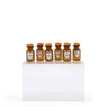 Load image into Gallery viewer, Mini Mundus Set of 6 Amber Glass Apothecary Bottles Style F Group 5