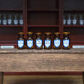 Load image into Gallery viewer, Mini Mundus Set of 6 Amber Glass Apothecary Bottles Style F Group 6