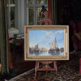 Load image into Gallery viewer, IGMA Joachim Kuhner The Maas at Dordrecht Maritime Oil Painting