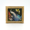 Load image into Gallery viewer, Paul Saltarelli 2004 White Peacock and Cockatoos Miniature Oil Painting