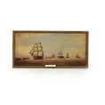 Load image into Gallery viewer, George Schlosser 1984 Harbor Ships Miniature Painting w Brass Nameplate