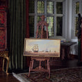 Load image into Gallery viewer, George Schlosser 1984 Harbor Ships Miniature Painting w Brass Nameplate