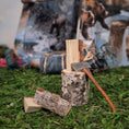Load image into Gallery viewer, Bonnie Fake Handmade Miniature Axe, Chopping Block & Firewood Set 1:12 Scale