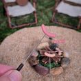 Load image into Gallery viewer, Bonnie Fake Handmade Miniature Campfire with Roasting Hot Dogs 1:12 Scale