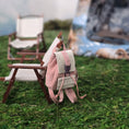Load image into Gallery viewer, Bonnie Fake Pink Suede Leather Camping Backpack 1:12 Scale Dollhouse Miniature