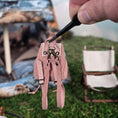Load image into Gallery viewer, Bonnie Fake Pink Suede Leather Camping Backpack 1:12 Scale Dollhouse Miniature