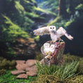 Load image into Gallery viewer, Tigrorso Barn Owl Family Tree Stump Vignette OOAK 1:12 Scale Dollhouse Miniature