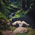 Load image into Gallery viewer, Tigrorso Barn Owl Family Tree Stump Vignette OOAK 1:12 Scale Dollhouse Miniature