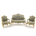 Load image into Gallery viewer, John Hodgson 1998 Louis XV Rococo Salon Suite, Gold Gilt & Blue Silk