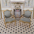 Load image into Gallery viewer, John Hodgson 1998 Louis XV Rococo Salon Suite, Gold Gilt & Blue Silk