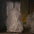 Load image into Gallery viewer, OOAK Elderly Ghost Witch in Flowing Silk Robes Clay Dollhouse Doll