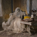Load image into Gallery viewer, OOAK Seated or Flying Ghost Witch in Flowing Silk Robes Dollhouse Doll