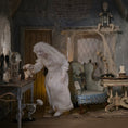 Load image into Gallery viewer, Julie Campbell Long-Haired Grandmother Ghost Seated Clay Dollhouse Doll