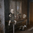 Load image into Gallery viewer, Curiosity Clock-Faced Bisque Doll Oddity Assemblage in 1:12 Scale