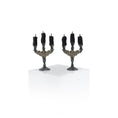 Load image into Gallery viewer, Gothic Bat Candelabra Pair with Black Candles 1:12 Scale