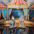 Load image into Gallery viewer, Vintage Artisan Circus Baby Giraffe Pull Toy with Glass Bubbles Miniature