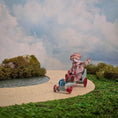 Load image into Gallery viewer, Le Coffre d’Emilie Mohair Bear Blue & Red Go-Kart Racer